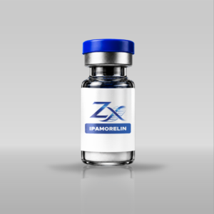 Ipamorelin research peptide vial, lyophilized powder, Zentrax